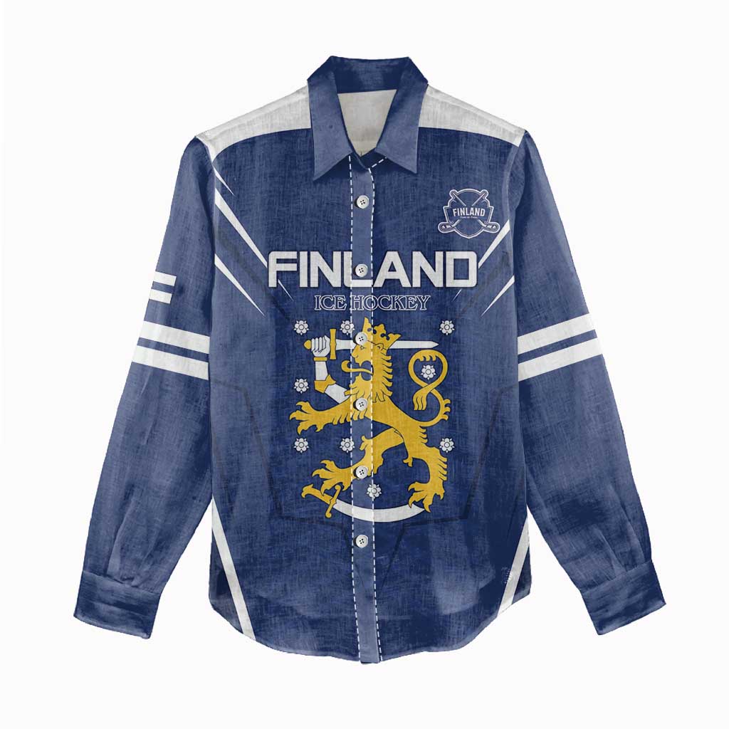 Custom Finland Ice Hockey 2026 Women Casual Shirt Suomi Suomi Suomi