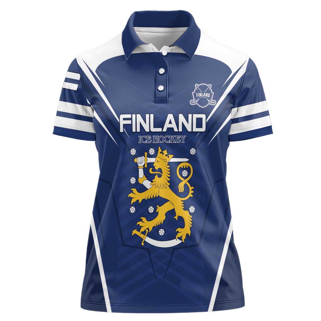 Custom Finland Ice Hockey 2026 Women Polo Shirt Suomi Suomi Suomi