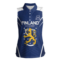 Custom Finland Ice Hockey 2026 Women Sleeveless Polo Shirt Suomi Suomi Suomi