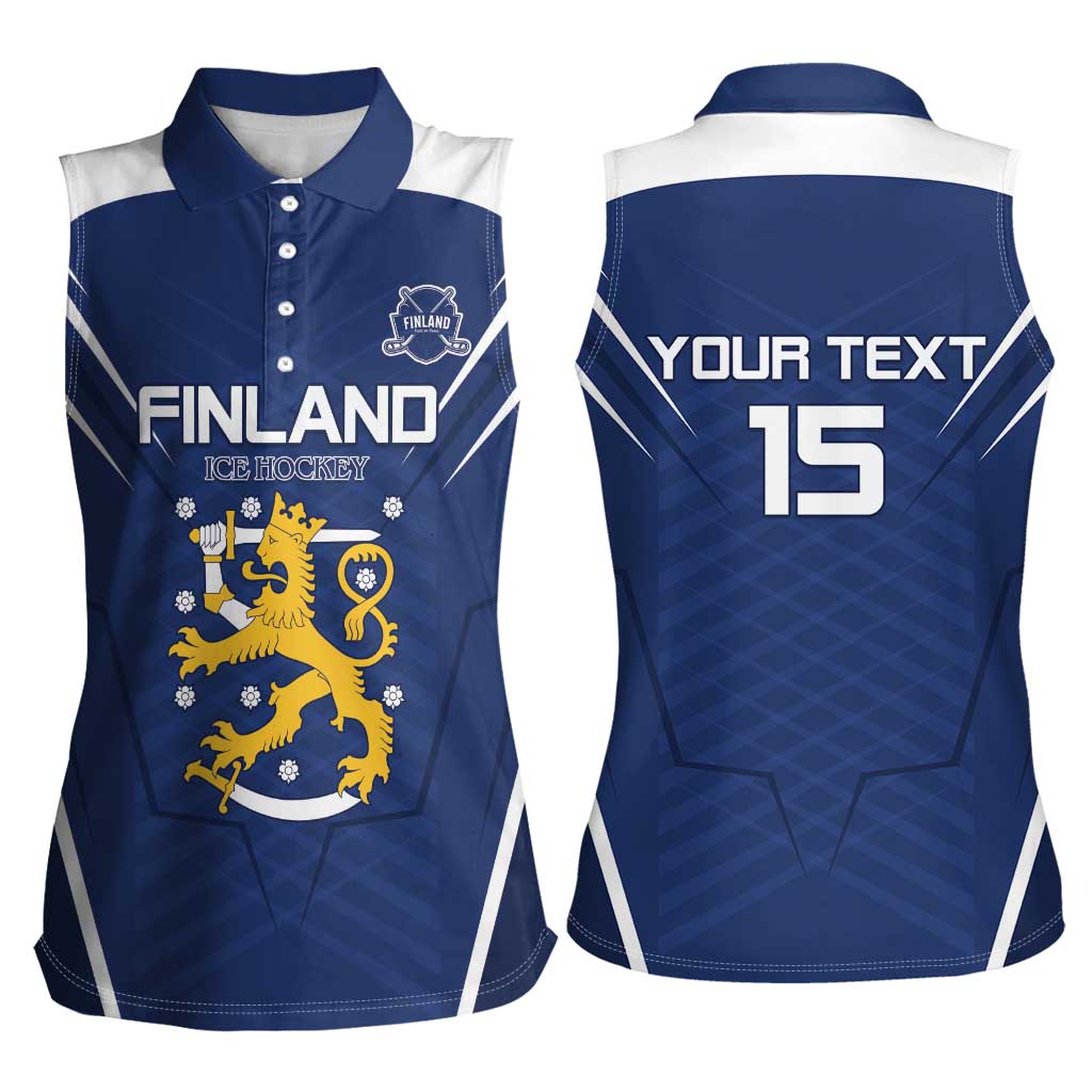 Custom Finland Ice Hockey 2026 Women Sleeveless Polo Shirt Suomi Suomi Suomi