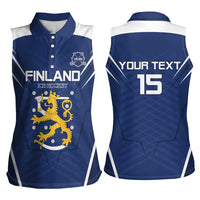 Custom Finland Ice Hockey 2026 Women Sleeveless Polo Shirt Suomi Suomi Suomi