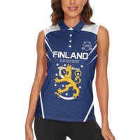 Custom Finland Ice Hockey 2026 Women Sleeveless Polo Shirt Suomi Suomi Suomi