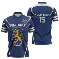Custom Finland Ice Hockey 2026 Zipper Polo Shirt Suomi Suomi Suomi