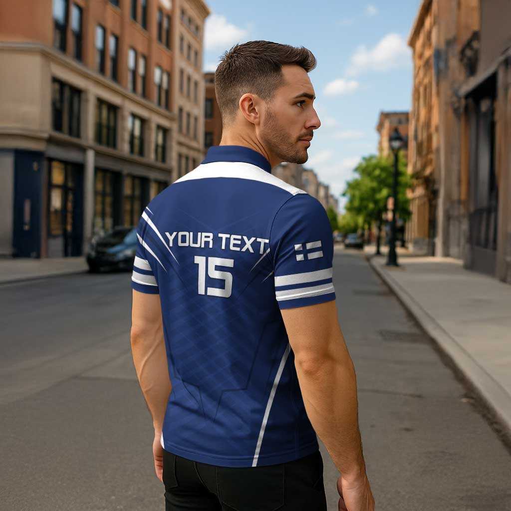 Custom Finland Ice Hockey 2026 Zipper Polo Shirt Suomi Suomi Suomi