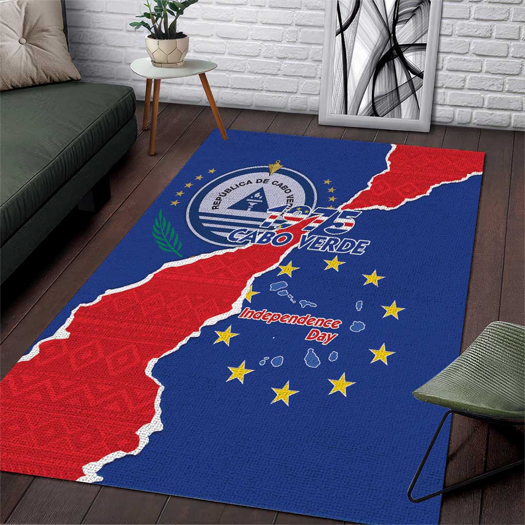 Happy Cape Verde Independence Day Area Rug Coat Of Arms With Map