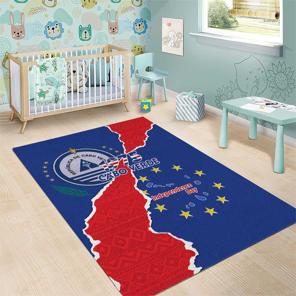 Happy Cape Verde Independence Day Area Rug Coat Of Arms With Map