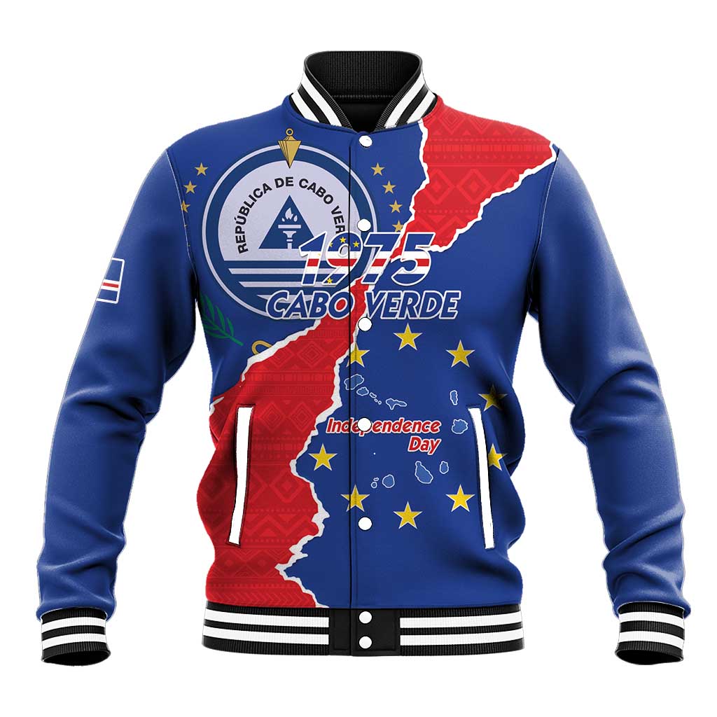 Happy Cape Verde Independence Day Baseball Jacket Coat Of Arms With Map