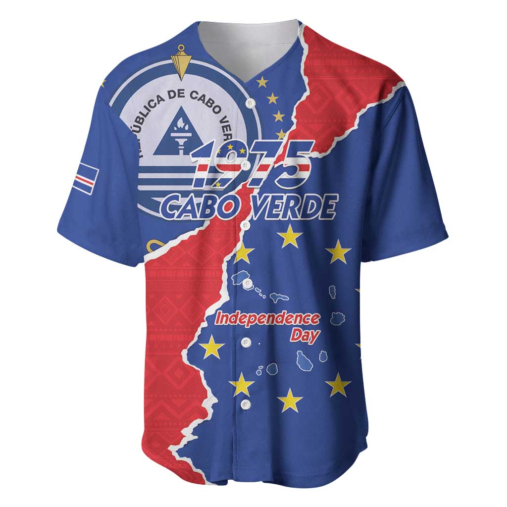 Happy Cape Verde Independence Day Baseball Jersey Coat Of Arms With Map