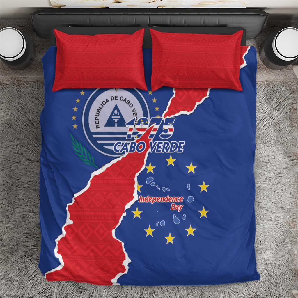 Happy Cape Verde Independence Day Bedding Set Coat Of Arms With Map