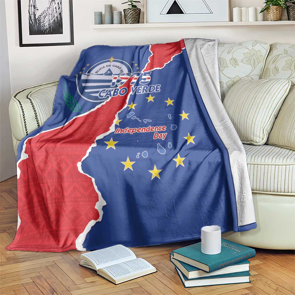 Happy Cape Verde Independence Day Blanket Coat Of Arms With Map