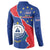 Happy Cape Verde Independence Day Button Sweatshirt Coat Of Arms With Map