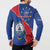 Happy Cape Verde Independence Day Button Sweatshirt Coat Of Arms With Map