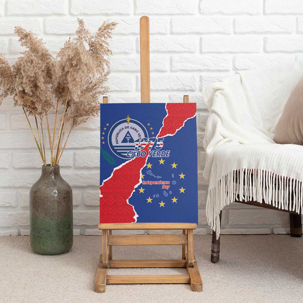 Happy Cape Verde Independence Day Canvas Wall Art Coat Of Arms With Map