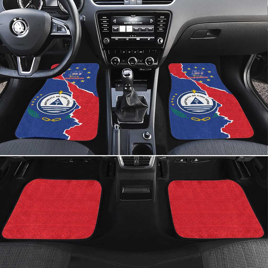 Happy Cape Verde Independence Day Car Mats Coat Of Arms With Map