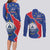Happy Cape Verde Independence Day Couples Matching Long Sleeve Bodycon Dress and Long Sleeve Button Shirt Coat Of Arms With Map