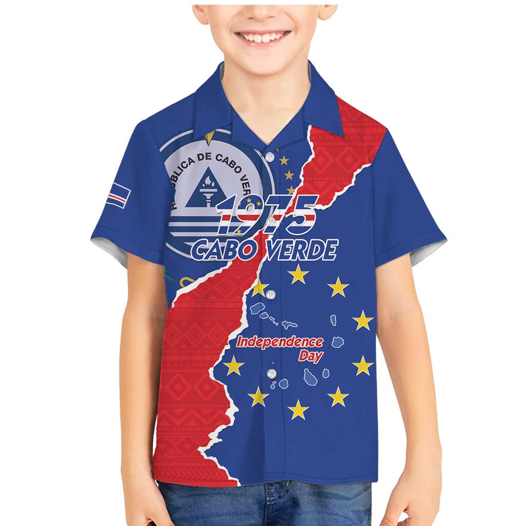 Happy Cape Verde Independence Day Family Matching Mermaid Dress and Hawaiian Shirt Coat Of Arms With Map