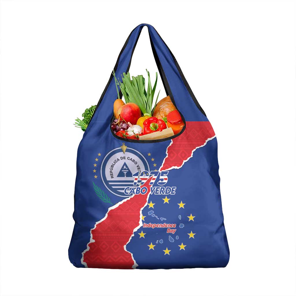 Happy Cape Verde Independence Day Grocery Bag Coat Of Arms With Map
