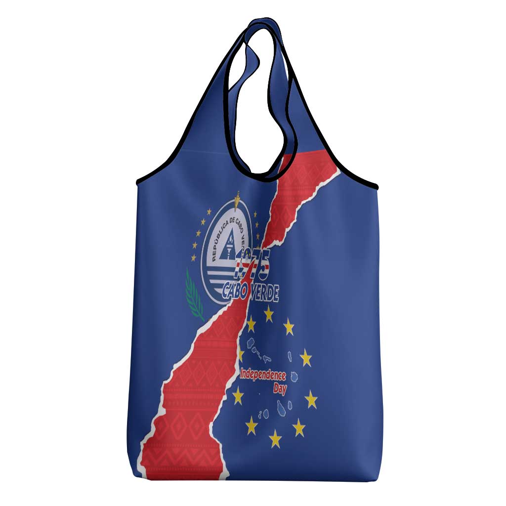 Happy Cape Verde Independence Day Grocery Bag Coat Of Arms With Map