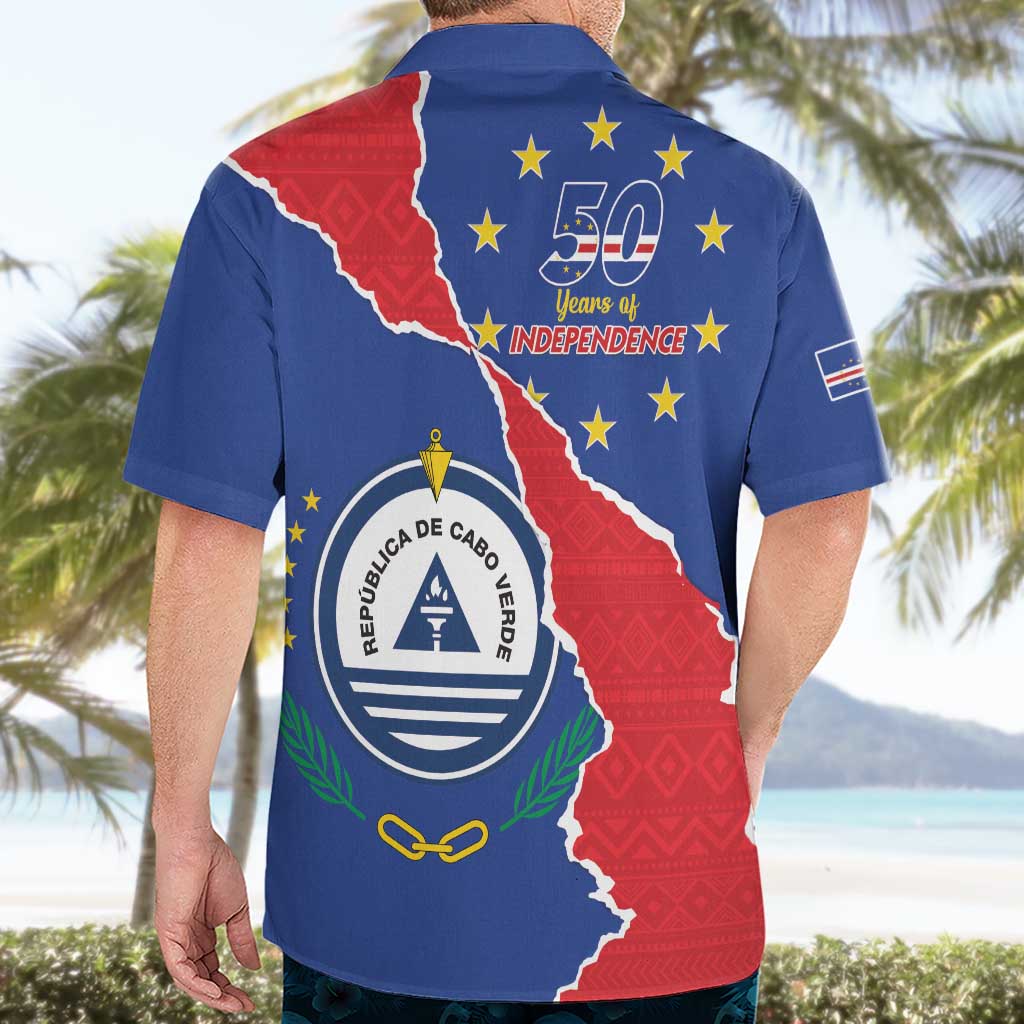 Happy Cape Verde Independence Day Hawaiian Shirt Coat Of Arms With Map