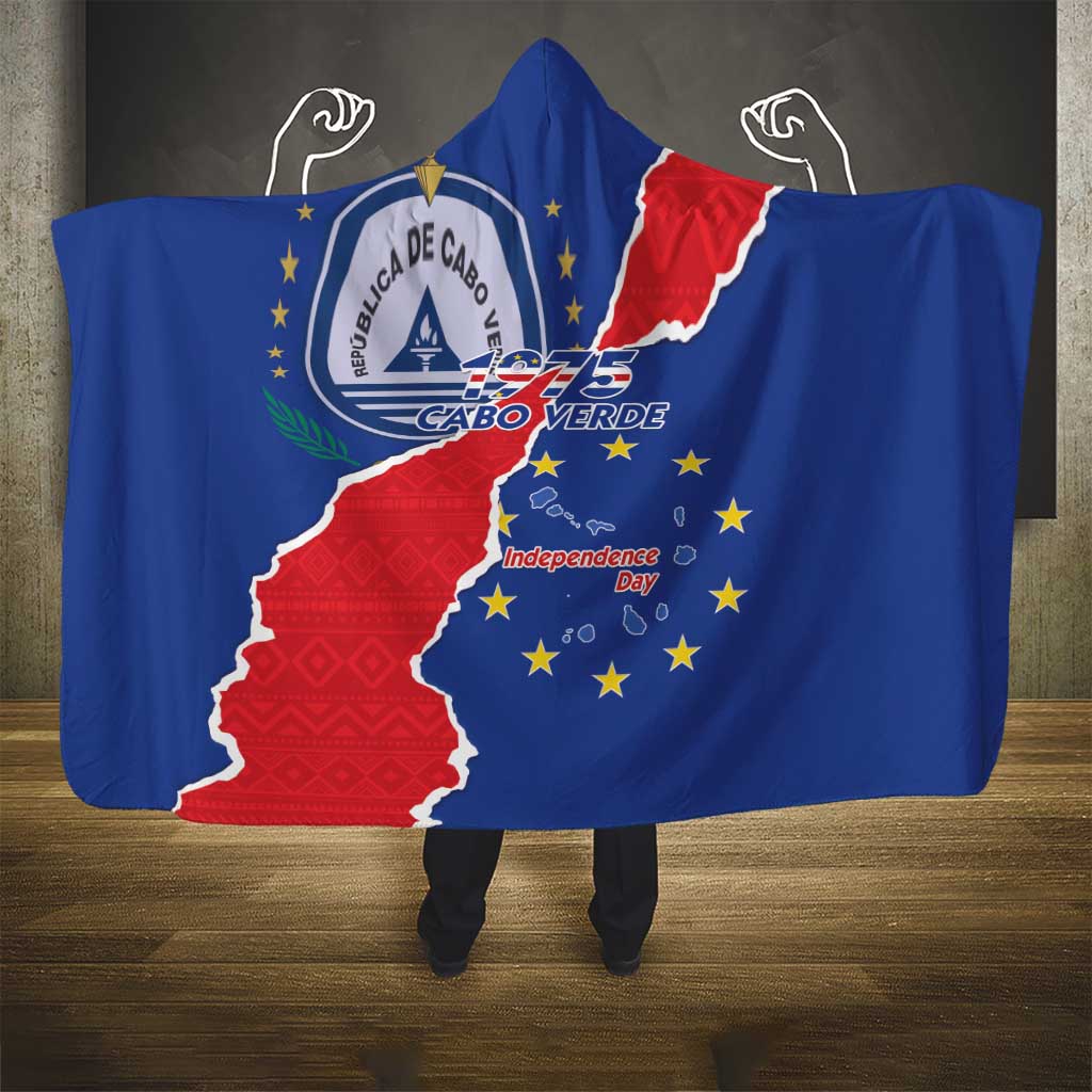 Happy Cape Verde Independence Day Hooded Blanket Coat Of Arms With Map
