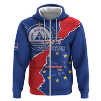 Happy Cape Verde Independence Day Hoodie Coat Of Arms With Map