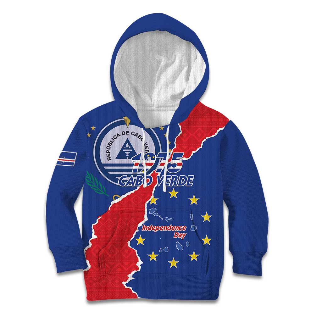 Happy Cape Verde Independence Day Kid Hoodie Coat Of Arms With Map