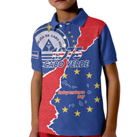 Happy Cape Verde Independence Day Kid Polo Shirt Coat Of Arms With Map