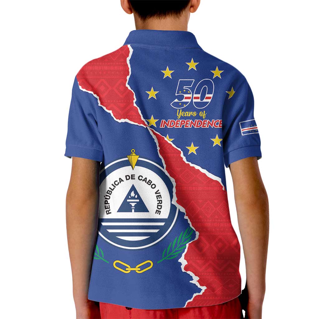 Happy Cape Verde Independence Day Kid Polo Shirt Coat Of Arms With Map
