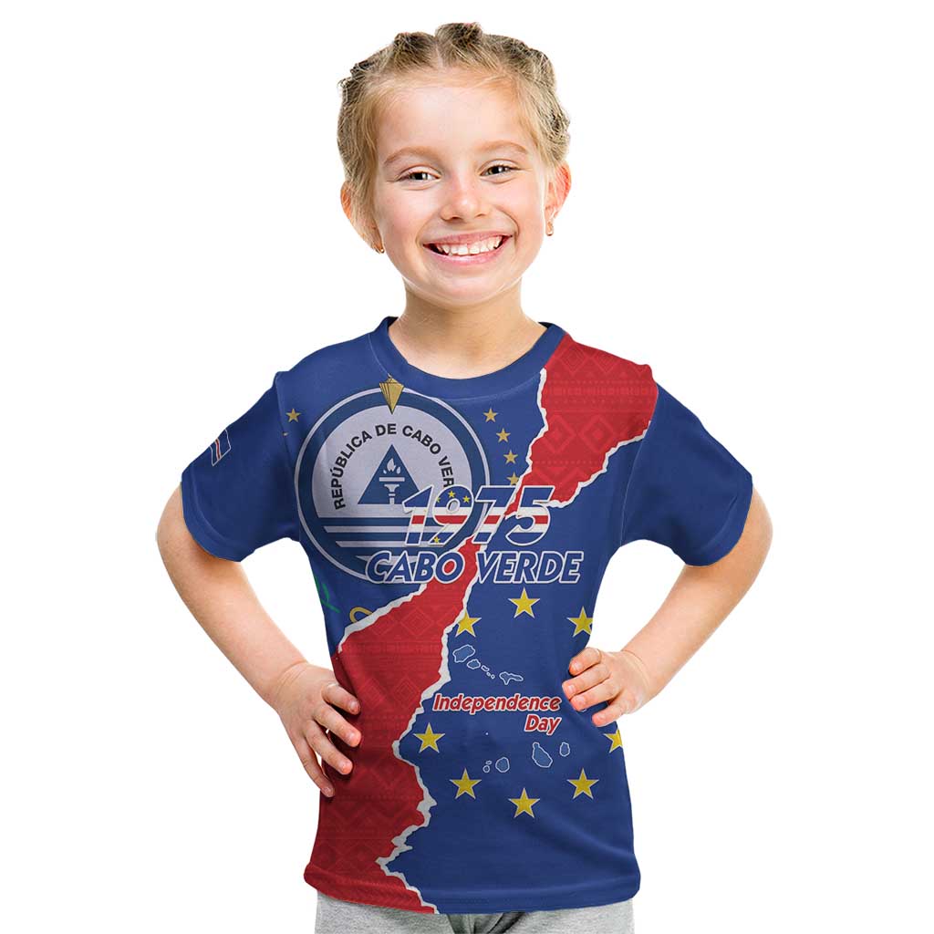 Happy Cape Verde Independence Day Kid T Shirt Coat Of Arms With Map