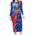 Happy Cape Verde Independence Day Long Sleeve Bodycon Dress Coat Of Arms With Map