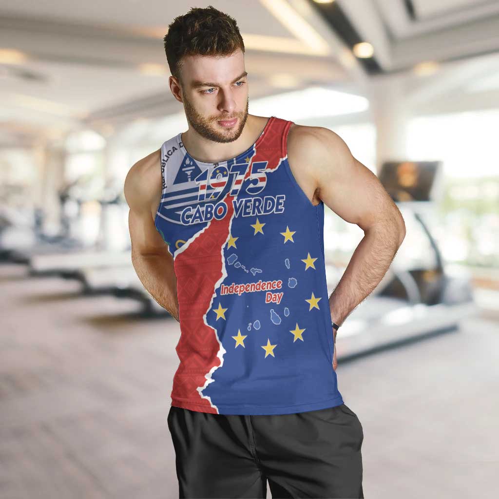 Happy Cape Verde Independence Day Men Tank Top Coat Of Arms With Map