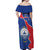 Happy Cape Verde Independence Day Off Shoulder Maxi Dress Coat Of Arms With Map