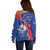 Happy Cape Verde Independence Day Off Shoulder Sweater Coat Of Arms With Map