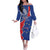 Happy Cape Verde Independence Day Off The Shoulder Long Sleeve Dress Coat Of Arms With Map