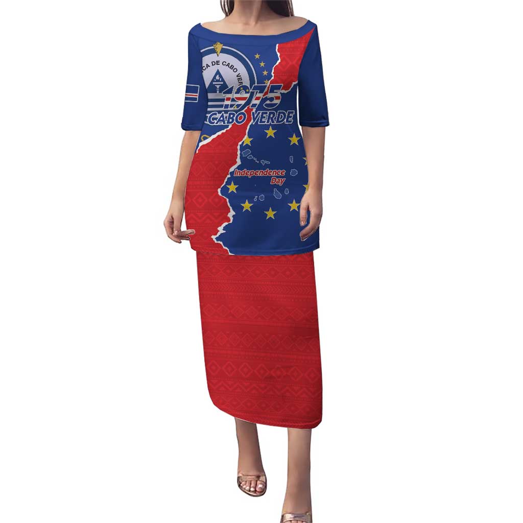 Happy Cape Verde Independence Day Puletasi Coat Of Arms With Map