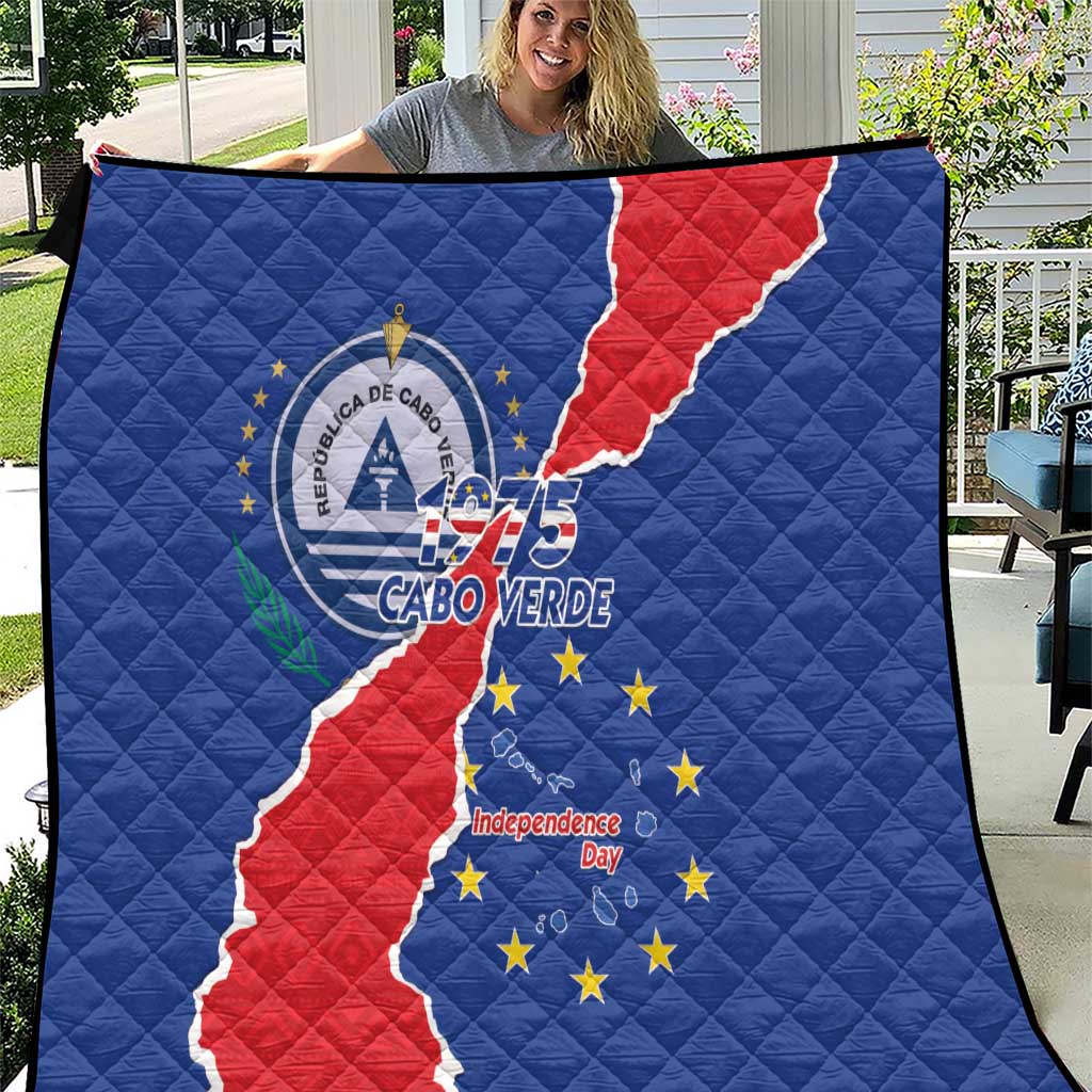Happy Cape Verde Independence Day Quilt Coat Of Arms With Map