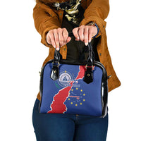 Happy Cape Verde Independence Day Shoulder Handbag Coat Of Arms With Map