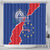 Happy Cape Verde Independence Day Shower Curtain Coat Of Arms With Map