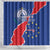 Happy Cape Verde Independence Day Shower Curtain Coat Of Arms With Map