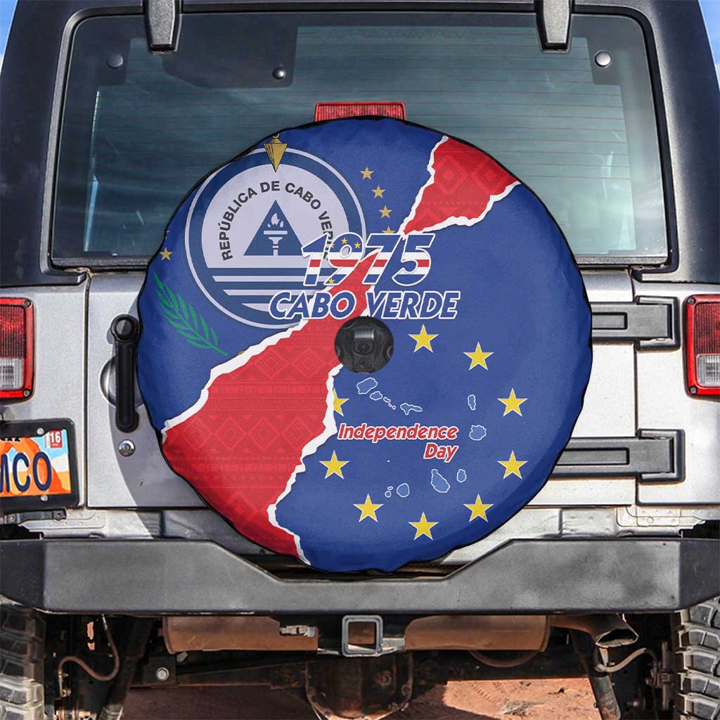Happy Cape Verde Independence Day Spare Tire Cover Coat Of Arms With Map