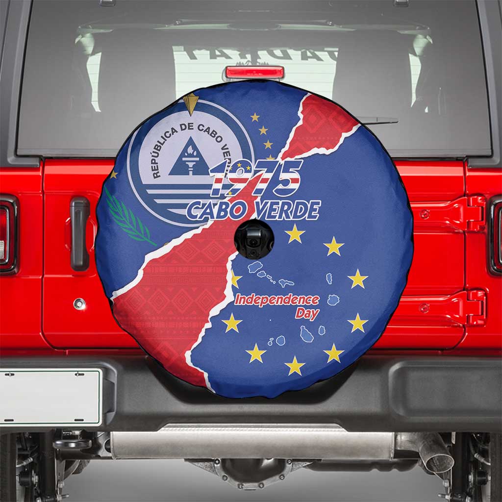 Happy Cape Verde Independence Day Spare Tire Cover Coat Of Arms With Map