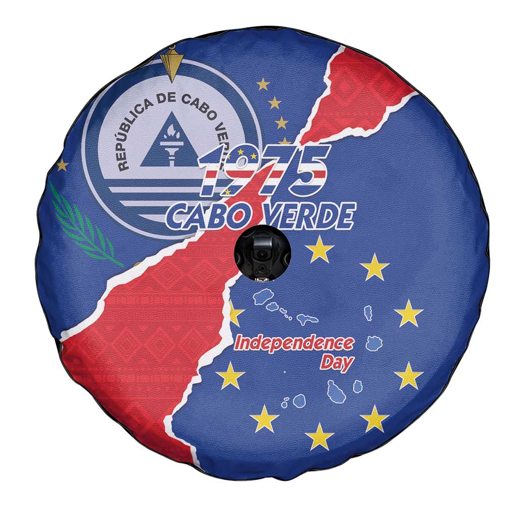 Happy Cape Verde Independence Day Spare Tire Cover Coat Of Arms With Map