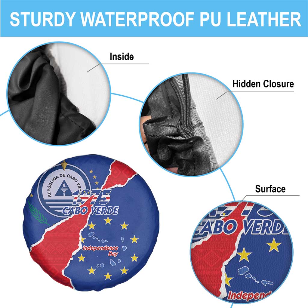 Happy Cape Verde Independence Day Spare Tire Cover Coat Of Arms With Map