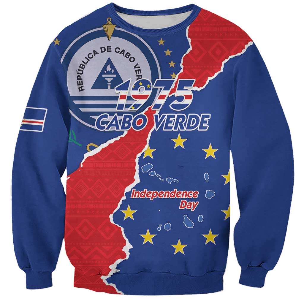 Happy Cape Verde Independence Day Sweatshirt Coat Of Arms With Map