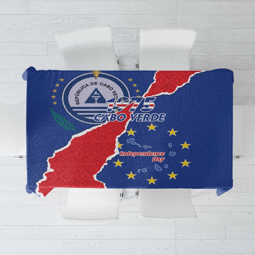 Happy Cape Verde Independence Day Tablecloth Coat Of Arms With Map