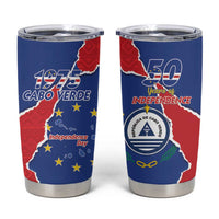 Happy Cape Verde Independence Day Tumbler Cup Coat Of Arms With Map