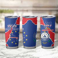 Happy Cape Verde Independence Day Tumbler Cup Coat Of Arms With Map