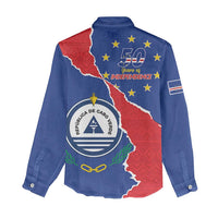 Happy Cape Verde Independence Day Women Casual Shirt Coat Of Arms With Map