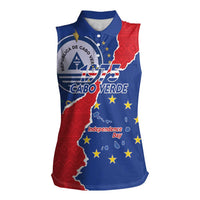 Happy Cape Verde Independence Day Women Sleeveless Polo Shirt Coat Of Arms With Map