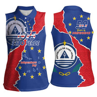 Happy Cape Verde Independence Day Women Sleeveless Polo Shirt Coat Of Arms With Map